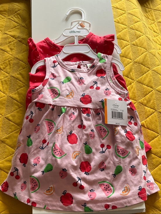Little Me Other - 🔴Little Me Pink Fruit-Print Sleeveless Baby Dresses. And red polka dot